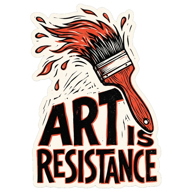 Art Is Resistance Paintbrush sticker