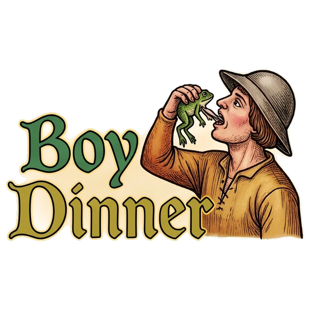 Boy Dinner Frog Snack sticker