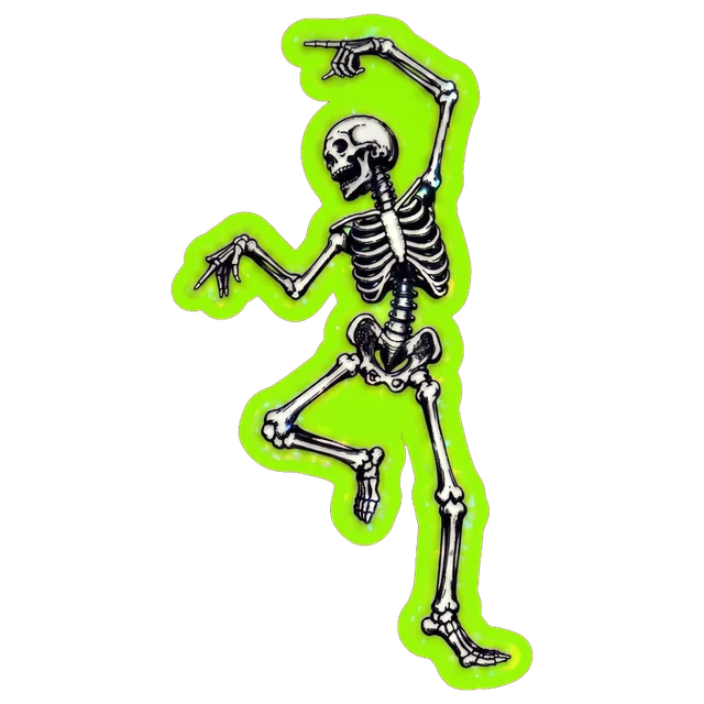Dancing Skeleton, Mirrored sticker