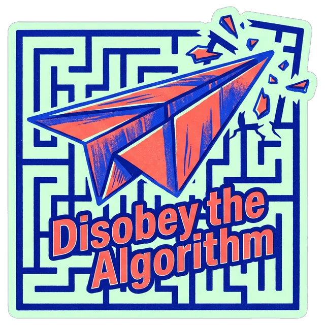 Disobey the Algorithm sticker