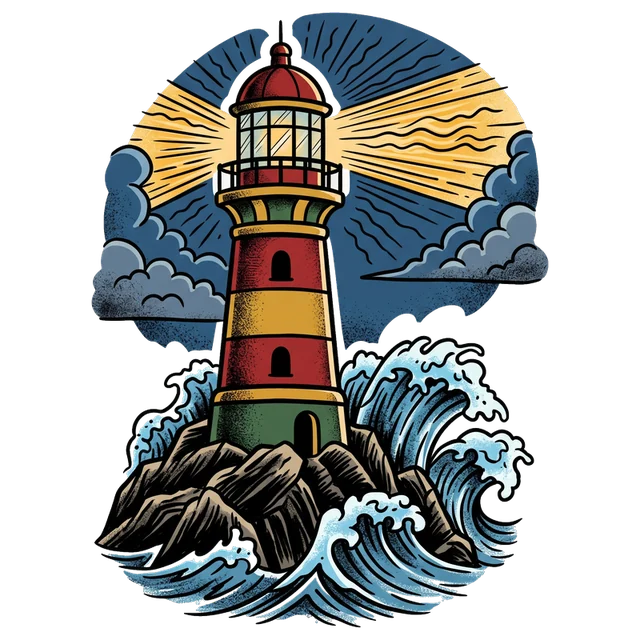 Traditional Lighthouse Flash sticker