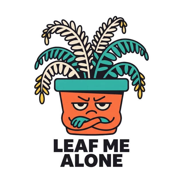 Leaf Me Alone Grumpy Fern sticker
