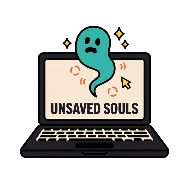Unsaved Souls Haunted Laptop sticker