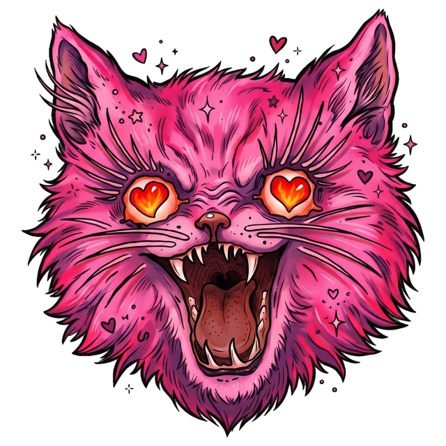 Heart Eyed Feral Cat sticker