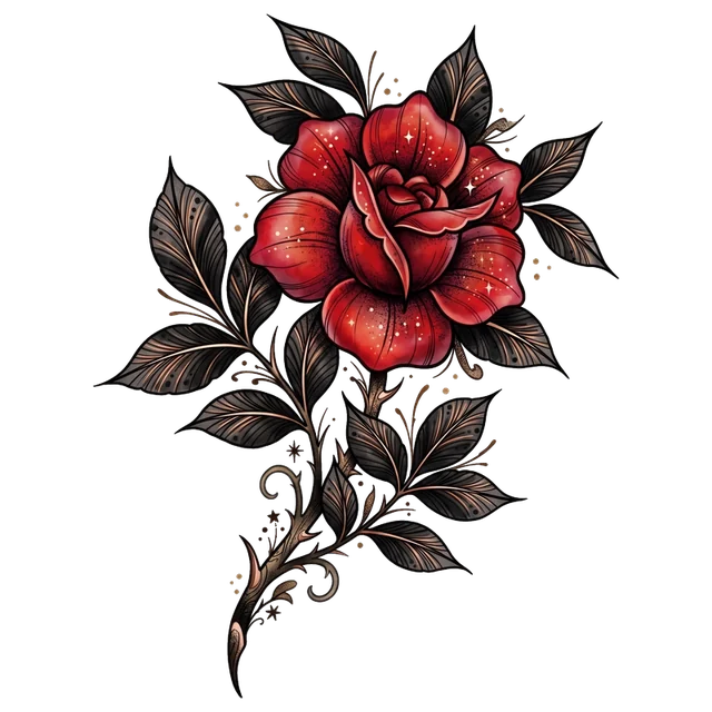 Gothic Red Rose sticker