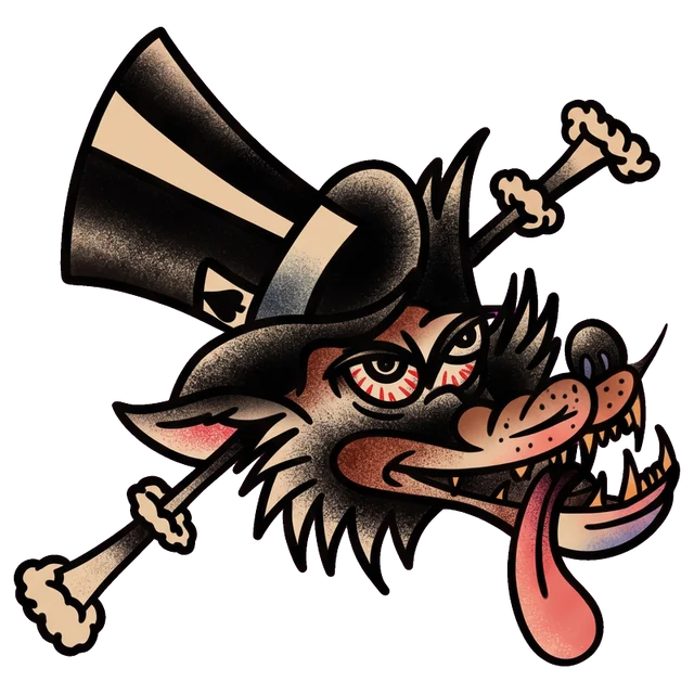 Top Hat Wolf sticker