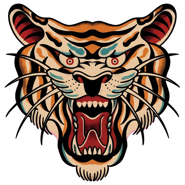 Old School Tiger Head sticker