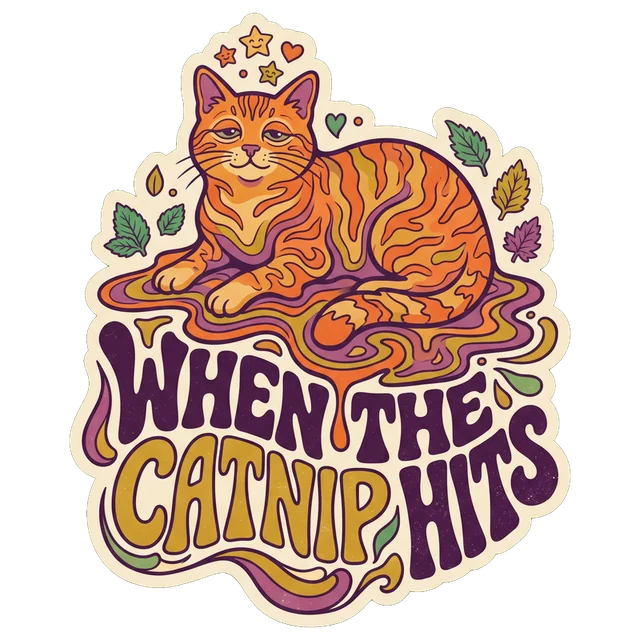 When The Catnip Hits sticker